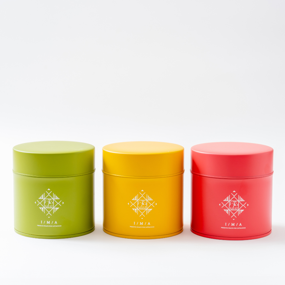 IMAオリジナルキャニスター缶(3色)|おしゃれで実用的な犬用おやつ IMAオリジナルキャニスター缶(3色)|おしゃれで実用的な犬用おやつ